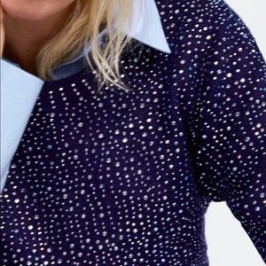 RHINESTONE BEADED SWEATER. Grey (L), Blue (M)